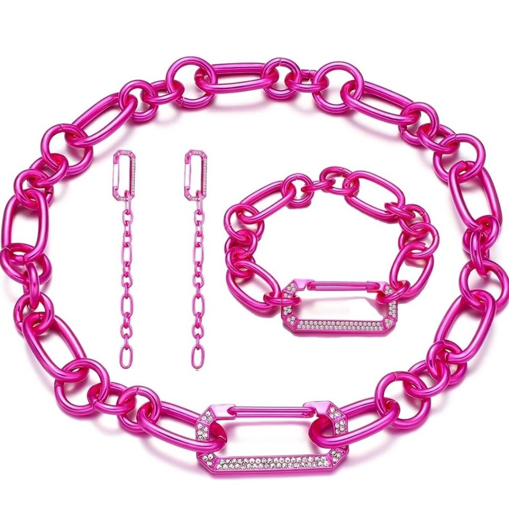 3pc Set - Hot Pink Statement Jewelry
